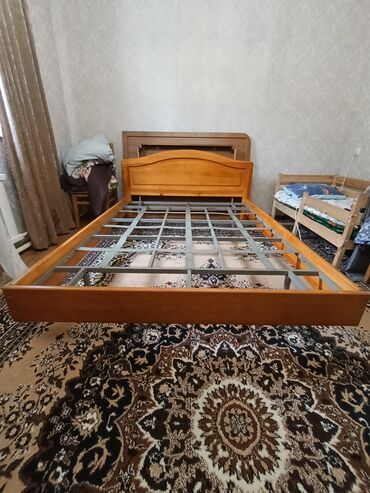 кроват бир кишилик: Эки кишилик керебет, Колдонулган, Without a mattress, узуну - 200 см