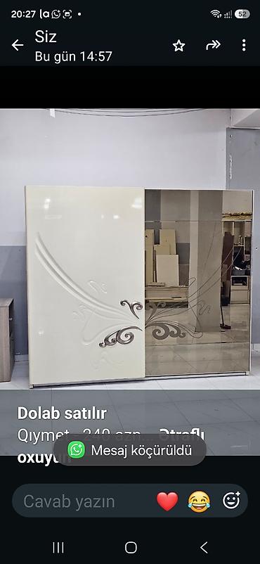 wfaner mebel: *Dolab satılır* Qıymet - 240 azn *Catdırlma pulsuz* Olculerı Hundurluk — 1