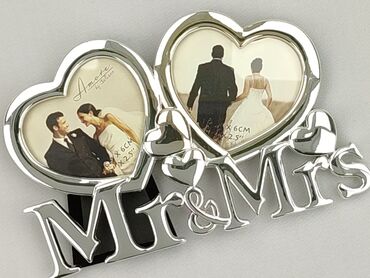 Ramka na zdjęcia „Mr & Mrs” – podwójna, w kształcie serc -