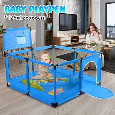 купить домик палатку для детей: Манеж для детей BABY PLAYPEN - Размер: 126 × 126 × 60см - Форма