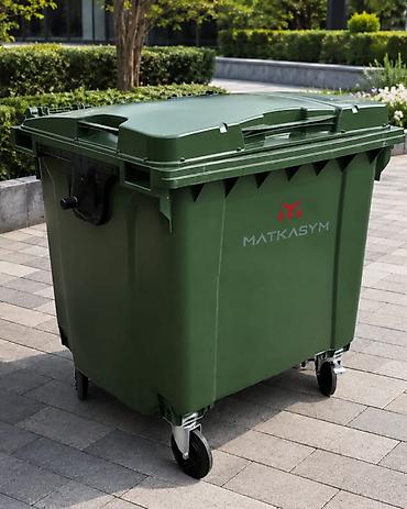 пластмасовые ящики: Материал: Пластик, На колесах, 1100 л — 2