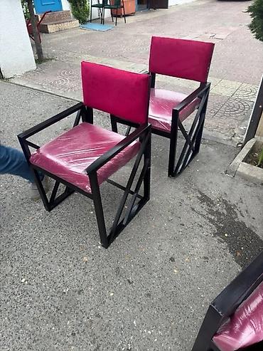 stul: Metalkarkaslı müasir dizayn stulları - Rəng: parlaq fuşya/magenta — 1