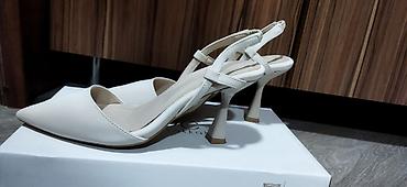 Tuflilər: Məhsul: Qadın dəbli ayaqqabısı (slingback) - Rəng: krem/ivori - — 3