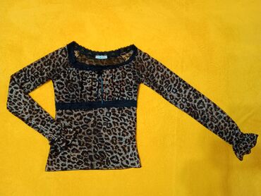 ps majice i bluze: S (EU 36), Poliester, Jednobojni, Leopard, krokodil, zebra, bоја - Crna
