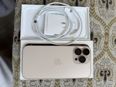 телефон рассрочку ош: IPhone 16 Pro Max, Б/у, 256 ГБ, Desert Titanium, Зарядное устройство, Защитное стекло, Чехол, 96 %