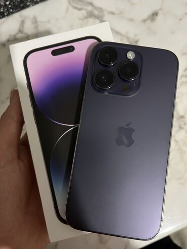 айфон 7 арзан: IPhone 14 Pro, Колдонулган, 128 ГБ, Deep Purple, Куту, 86 %