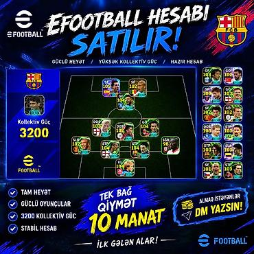 printerlər satisi: 🔥 EFOOTBALL HESABI SATILIR! ⚽ 💪 Kollektiv güc: 3200 ⭐ Güclü oyunçular — 1