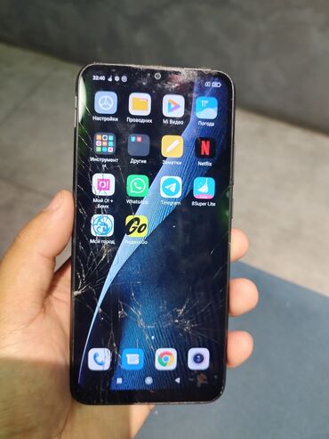 стекло айнек: Redmi, Redmi 9C, Колдонулган, 64 ГБ, түсү - Кара, 2 SIM