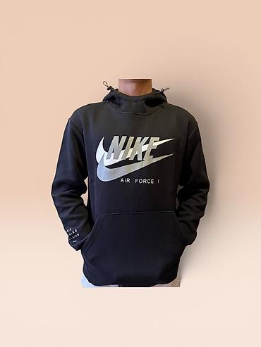 военные одежда: Мужское худи с капюшоном Nike Air Force I - Модели: черное с — 2