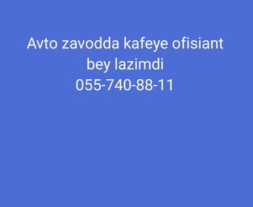 afisant iş elanlari: Ofisiant tələb olunur, Kafe, Gündəlik ödəniş, İstənilən yaş, Təcrübəsiz