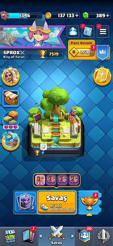 Kolleksiya kartları: Clash Royale hesabı - Kupa: 7519 - Kral Səviyyəsi: 1346 - Qızıl: 137 — 1