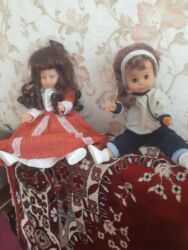 yeni doğulmuşlar üçün adamcıqlar: İki ədəd klassik oyuncaq kukla dəsti. - Kukla 1: Uzun qəhvəyi saçlı