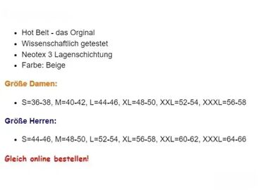 Rekviziti za vežbanje: #2202 Pojas za mršavljenje HOT BELT Germany; Materijal: NEOTEX; — 6