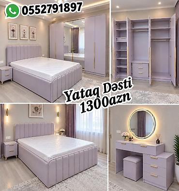 Yataq Dəsti – 1300 AZN - Rəng: açıq bənövşəyi (lavanda), qızılı