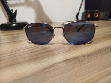 вязанные перчатки: Солнцезащитные очки очки, Ray-Ban, Унисекс, Прямоугольные, Линзы поляризованные, Б/у