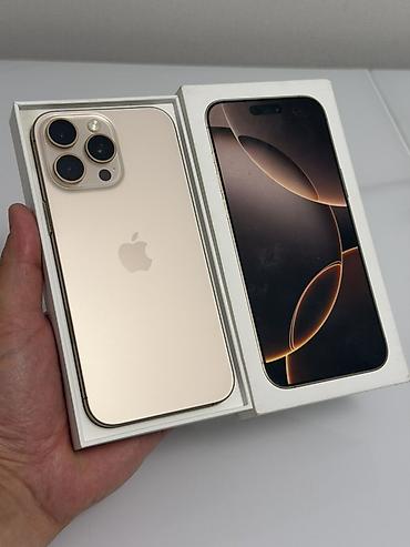 IPhone 16 Pro Max, Б/у, 256 ГБ, Золотой, Коробка, 91 %