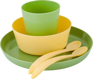 детские тарелки: Набор детской посуды Lalababy Follow Me, тарелка, миска, стаканчик, 2