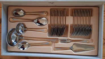 Süfrə ləvazimat dəstləri: Qaşiq çengel desti 72pr.üç mertebeli Hər hansı bir keyfiyyətli qızıl — 8