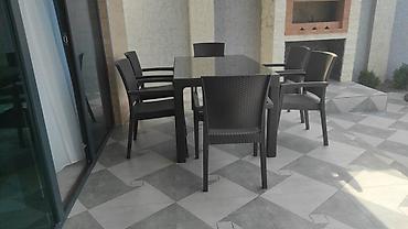 Bağ, çöl masa və oturacaq dəstləri: Yeni, Dördbucaq masa, 4 stul, Açılan, Stullar ilə, Plastik, Türkiyə — 7