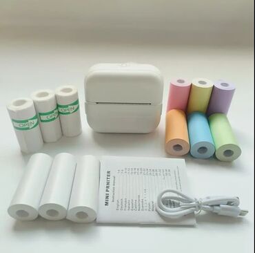 аренда плейстейшен 4: Bluetooth termal mini printer – cib ölçülü, rəngsiz mürəkkəbsiz çap