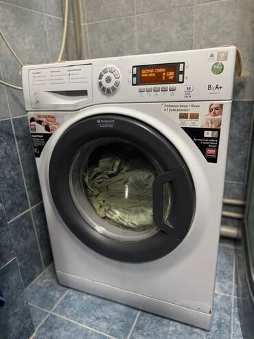 купить массажер для ног бу: Стиральная машина Hotpoint Ariston, Автомат, До 9 кг, Полноразмерная