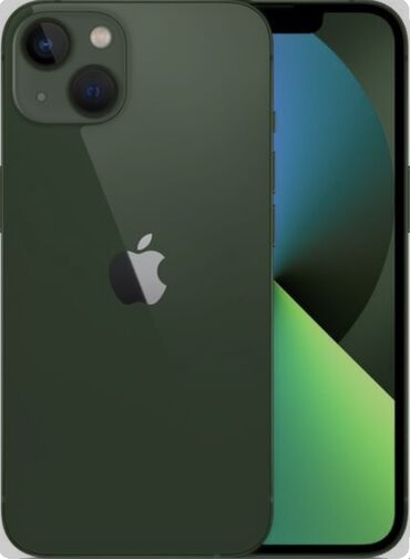 Apple iPhone: IPhone 13, Б/у, 128 ГБ, Alpine Green, Зарядное устройство, Защитное стекло, Чехол, 100 %