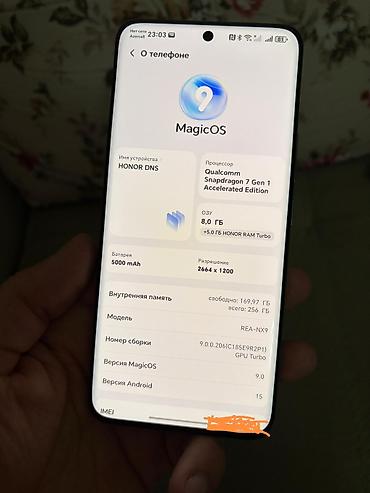 honor planşet qiymetleri: Honor 90, 256 GB, rəng - Göy, Sensor, Barmaq izi, İki sim kartlı — 2
