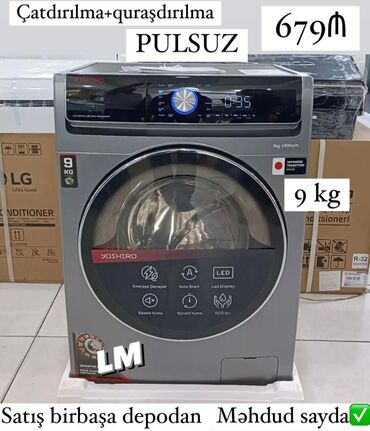 paltaryuyan maşın: Paltaryuyan maşın 9 kq, Yeni, Avtomat, Qurutma var, Kredit yoxdur, Pulsuz çatdırılma