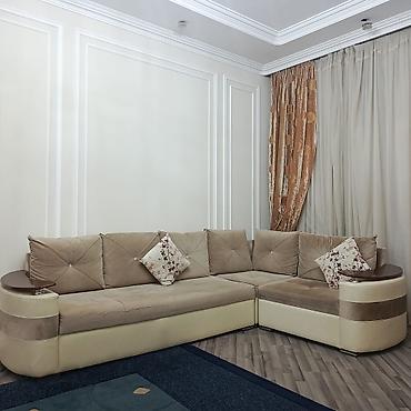 Divanlar: Bej rəngli künc divan – L formalı, 2 hissəli modul konstruksiya. - — 1