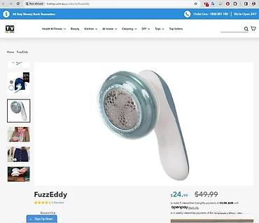 Ostali kućni aparati: FuzzEddy – električni aparat za uklanjanje bubuljica/ćebica sa tkanina — 1