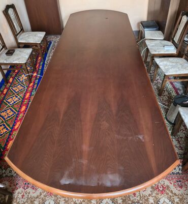 орех материал цена: Большой обеденный/переговорный стол из массива дерева - Форма