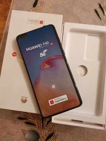 Huawei: Huawei P40 4G, 128 GB, rəng - Qara, Barmaq izi, Face ID