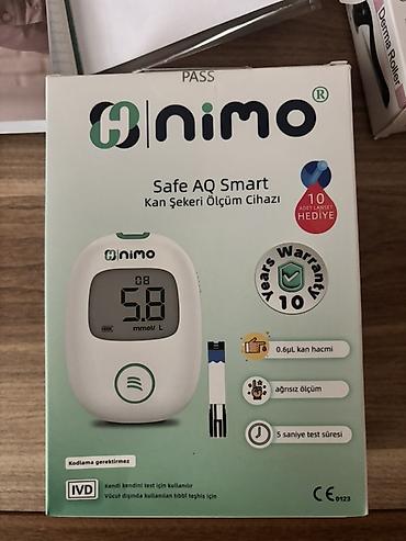 Qlükometrlər: Nimo Safe AQ Smart – qan şəkəri ölçüm cihazı Xüsusiyyətlər: - mmoll/L — 1