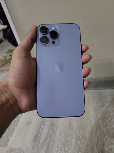 телефое: IPhone 13 Pro Max, Колдонулган, 128 ГБ, Sierra Blue, Каптама, Коргоочу айнек, 86 %