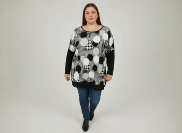 bluzki wizytowe plus size: Women`s tunic, size 6XL (EU 52)