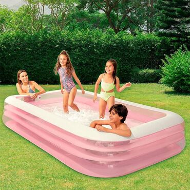 детский бассейн б у: Надувной бассейн Intex 58487 приятного розового цвета изготовлен из