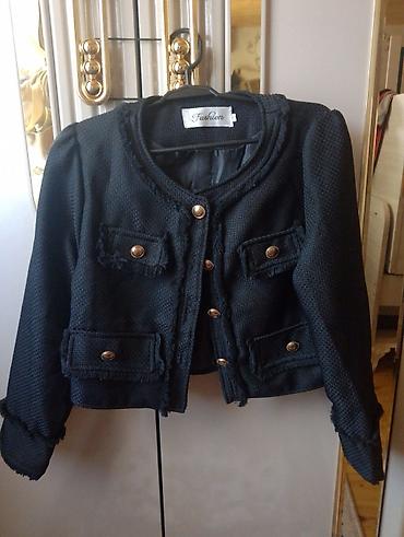sport şalvar: Qadın şanel tərzində qısa jaket - Rəng: qara - Modell: yaxası dairəvi — 1