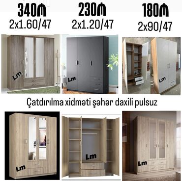 Dolablar: Yeni, 2 qapılı, Açılan, Düz dolab