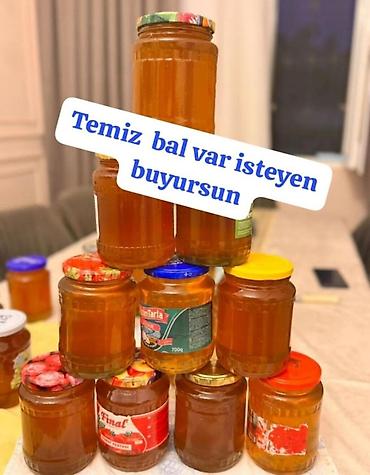 ev ucun ətirlər: Təbii bal – şüşə bankalarda Tam Qatqısız - Şəffaf, qızılı rəngli — 1