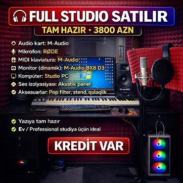 студийный микрофон купить: Tam hazır musiqi yazma studiyası komplekti. Paketin tərkibi: - Audio — 1