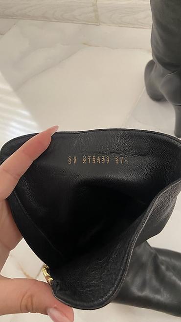 Сапоги: Сапоги, YSL, Размер: 37.5, цвет - Черный, Б/у — 4