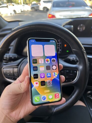 хороший телефон: IPhone X, Колдонулган, 64 ГБ, Ак