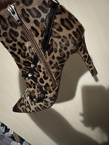 Сапоги: Leopard naxışlı qadın botları - Model: incə burunlu, nazik hündür — 2
