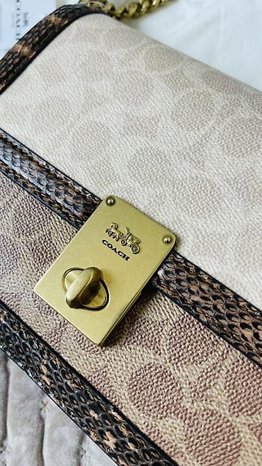 lining бу: Сумка Coach, оригинал. Фирменная канва+кожа+змеиная кожа. Канва coach — 3