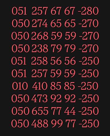 12 minj: Kateqoriya: Xüsusi mobil nömrələr Təqdim olunur: yadda qalan, ardıcıl — 6