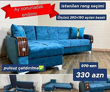 Divanlar: Künc divan, Yeni, Açılan, Bazalı, Vеlur parça, Rayonlara çatdırılma — 1