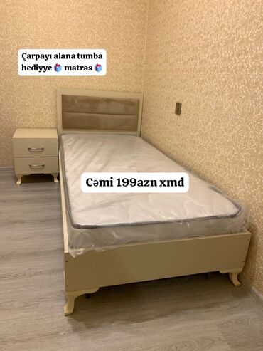 Çarpayılar: Yeni, Təknəfərlik çarpayı, Bazasız, Matras ilə, Siyirməsiz