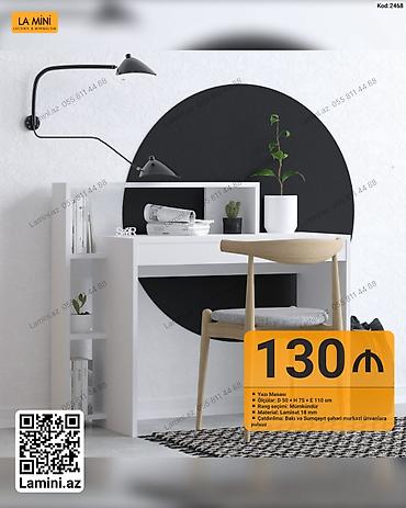 Ev və bağ: Düz masa, Stulsuz, Polkalı, Siyirməsiz, Sadə laminat — 1