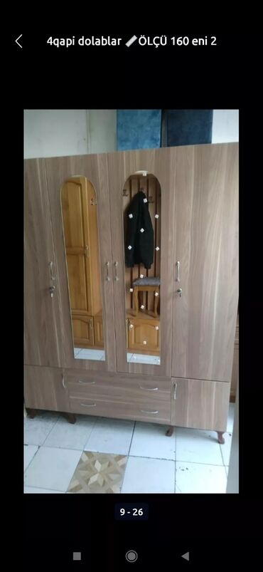 Dolablar: Yeni, Açılan, 4 qapılı Düz dolab, Qarderob, paltar dolabı — 3