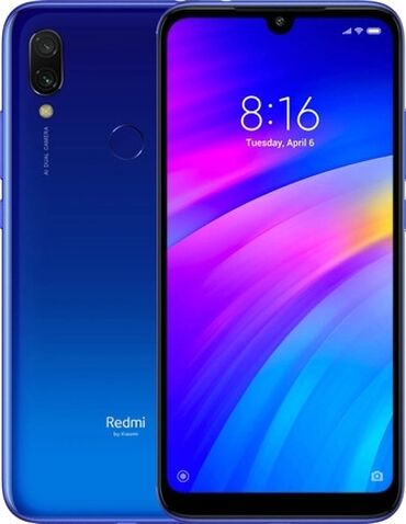 ред меджик: Xiaomi, Redmi 7, Б/у, 32 ГБ, цвет - Синий, 2 SIM